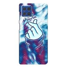 Чехол с принтом для Samsung Galaxy F62 (AlphaPrint - Знак сердечка) – Радужное сердце