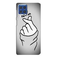 Чехол с принтом для Samsung Galaxy F62 (AlphaPrint - Знак сердечка) – Значок Love