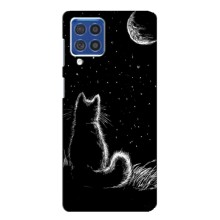 Чехол с принтом для Samsung Galaxy F62 (AlphaPrint) Модные коты (Котик и луна)