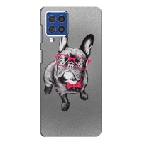Чехол (ТПУ) Милые собачки для Samsung Galaxy F62 – Бульдог в очках