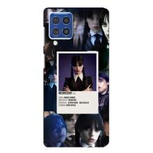 Чехлы Венсдей на Samsung Galaxy F62 Уэнсдей (AlphaPrint) (коллаж Уэнздей)