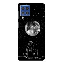 Чехол с рисунком кот на Samsung Galaxy F62 (Девушка с котом)