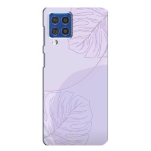 Чехол цветочный дизайн для Samsung Galaxy F62 – Монстера фиолетовая