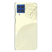 Чехол цветочный дизайн для Samsung Galaxy F62 – Зелёный фон