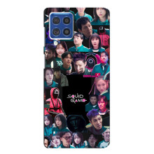 Чехол Гра в кальмара для Samsung Galaxy F62 – Коллаж игры кальмара