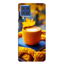 Чехол с уникальным дизайном «Осень с кофе» для Samsung Galaxy F62 – Кофе с жёлтым