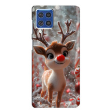 Яркий чехол для Samsung Galaxy F62 с Зимними Оленятами