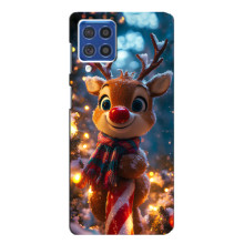 Яркий чехол для Samsung Galaxy F62 с Зимними Оленятами – Олень в шарфе