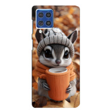 Печатный чехол «Зверята с кофе» для Samsung Galaxy F62