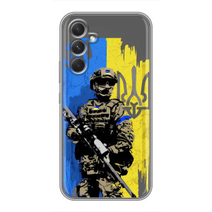 Чехол с украинским воином на Samsung Galaxy F70 Pro – Воин с гербом