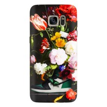 Брендновые Чехлы для Samsung Galaxy S7 Еdge / G935 - (PREMIUMPrint) (Nike цветы)