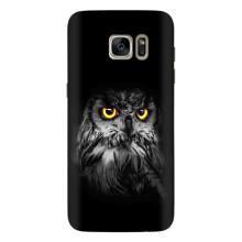 Чехлы с принтом СОВЫ для Samsung Galaxy S7 Еdge / G935 – Сова на чёрном