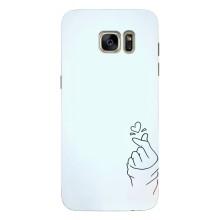 Чохол (Знак сердечка) для Samsung Galaxy S7 Еdge / G935 – Сердечко на блакитному