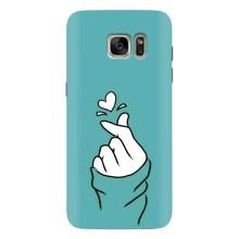 Чохол (Знак сердечка) для Samsung Galaxy S7 Еdge / G935 – Сердечко на бірюзовому