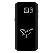Чехол с картинками на черном фоне для Samsung Galaxy S7 Еdge / G935 – Самолетик