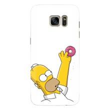 Чехол с Симпсонами для Samsung Galaxy S7 Еdge / G935 (VPrint) (Гомер с пончиком)