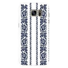 Силиконовый Чехол на Samsung Galaxy S7 Еdge / G935 с картинкой Вышиванки – Синяя вышиванка