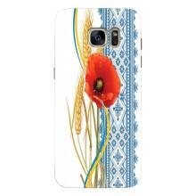 Силиконовый Чехол на Samsung Galaxy S7 Еdge / G935 с картинкой Вышиванки – Вышиванка с цветком
