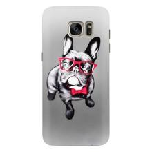 Чехол (ТПУ) Милые собачки для Samsung Galaxy S7 Еdge / G935 (Бульдог в очках)
