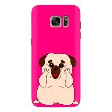 Чехол (ТПУ) Милые собачки для Samsung Galaxy S7 Еdge / G935 (Веселый Мопсик)