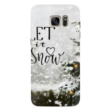 Новогодние, Праздничные Чехлы для Samsung Galaxy S7 Еdge / G935 - 2024 год (Let it snow)