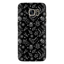 Новогодние, Праздничные Чехлы для Samsung Galaxy S7 Еdge / G935 - 2024 год (Новогодний фон)