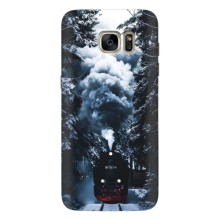 Новогодние, Праздничные Чехлы для Samsung Galaxy S7 Еdge / G935 - 2024 год (Зимний поезд)