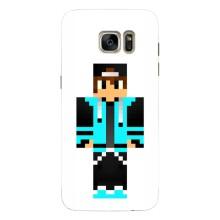Чехлы для Samsung Galaxy S7 Еdge / G935 (Персонажи Майн Крафт) (Мальчик в голубом)