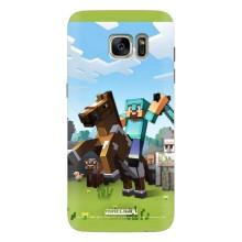 Чехлы для Samsung Galaxy S7 Еdge / G935 (Персонажи Майн Крафт) (На коне)