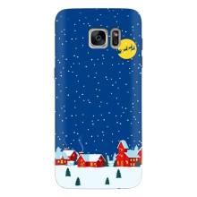 Силиконовый бампер на рождество для Samsung Galaxy S7 Еdge / G935 (Город в снегу)