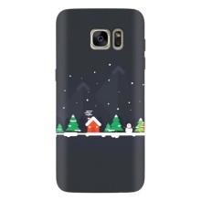Силиконовый бампер на рождество для Samsung Galaxy S7 Еdge / G935 (Город зимний)