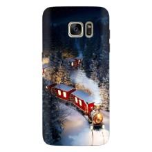 Силиконовый бампер на рождество для Samsung Galaxy S7 Еdge / G935 (Поезд)
