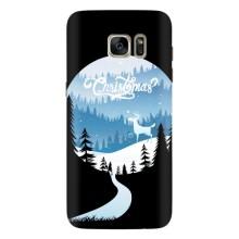 Силиконовый бампер на рождество для Samsung Galaxy S7 Еdge / G935 (Рождественский Олень)