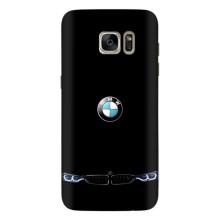 Силиконовый бампер с картинкой машины на Samsung Galaxy S7 Еdge / G935 – Черный BMW