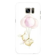 Силиконовый бампер с картинкой животных для Samsung Galaxy S7 Еdge / G935 – Кролик и шарики