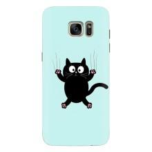 Силиконовый чехол с котиком для Samsung Galaxy S7 Еdge / G935 – Падающий кот