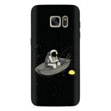 Силиконовый Чехол с принтом "Космонавты" на Samsung Galaxy S7 Еdge / G935 – Космонавт на рыбалке