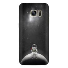 Силиконовый Чехол с принтом "Космонавты" на Samsung Galaxy S7 Еdge / G935 – Космонавт романтик