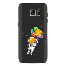 Силиконовый Чехол с принтом "Космонавты" на Samsung Galaxy S7 Еdge / G935 – Космонавт с шариками