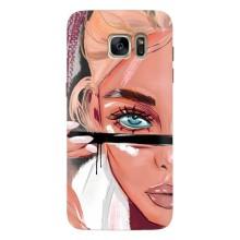 Силиконовый Чехол на Samsung Galaxy S7 Еdge / G935 с картинкой Стильных Девушек – Девушка и ресницы