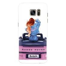 Силиконовый Чехол на Samsung Galaxy S7 Еdge / G935 с картинкой Стильных Девушек – Девушка на машине
