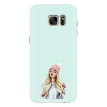 Силиконовый Чехол на Samsung Galaxy S7 Еdge / G935 с картинкой Стильных Девушек – В шапке