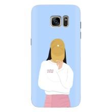 Силиконовый Чехол на Samsung Galaxy S7 Еdge / G935 с картинкой Стильных Девушек – Желтая кепка