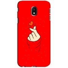 Чохол (Знак сердечка) для Samsung Galaxy J3 2017 (J330FN европейская версия) – Сердечко на червоному
