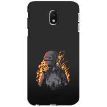Силиконовый чехол с картинкой "Герой Pubg" на Samsung Galaxy J3 2017 (J330FN европейская версия) – В огне
