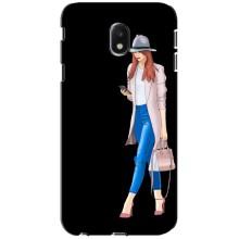 Чехол с картинкой Модные Девчонки Samsung Galaxy J3 2017 (J330FN европейская версия) – Девушка со смартфоном