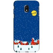 Силиконовый бампер на рождество для Samsung Galaxy J3 2017 (J330FN европейская версия) (Город в снегу)