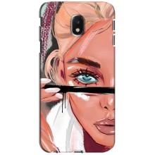 Силиконовый Чехол на Samsung Galaxy J3 2017 (J330FN европейская версия) с картинкой Стильных Девушек (Девушка и ресницы)