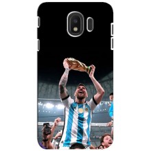 Чехлы Лео Месси Аргентина для Samsung Galaxy J4 2018, SM-J400F (Счастливый Месси)