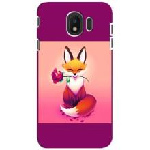 Чехлы с картинкой Лисички для Samsung Galaxy J4 2018, SM-J400F (VPrint) (Лисичка с розочкой)